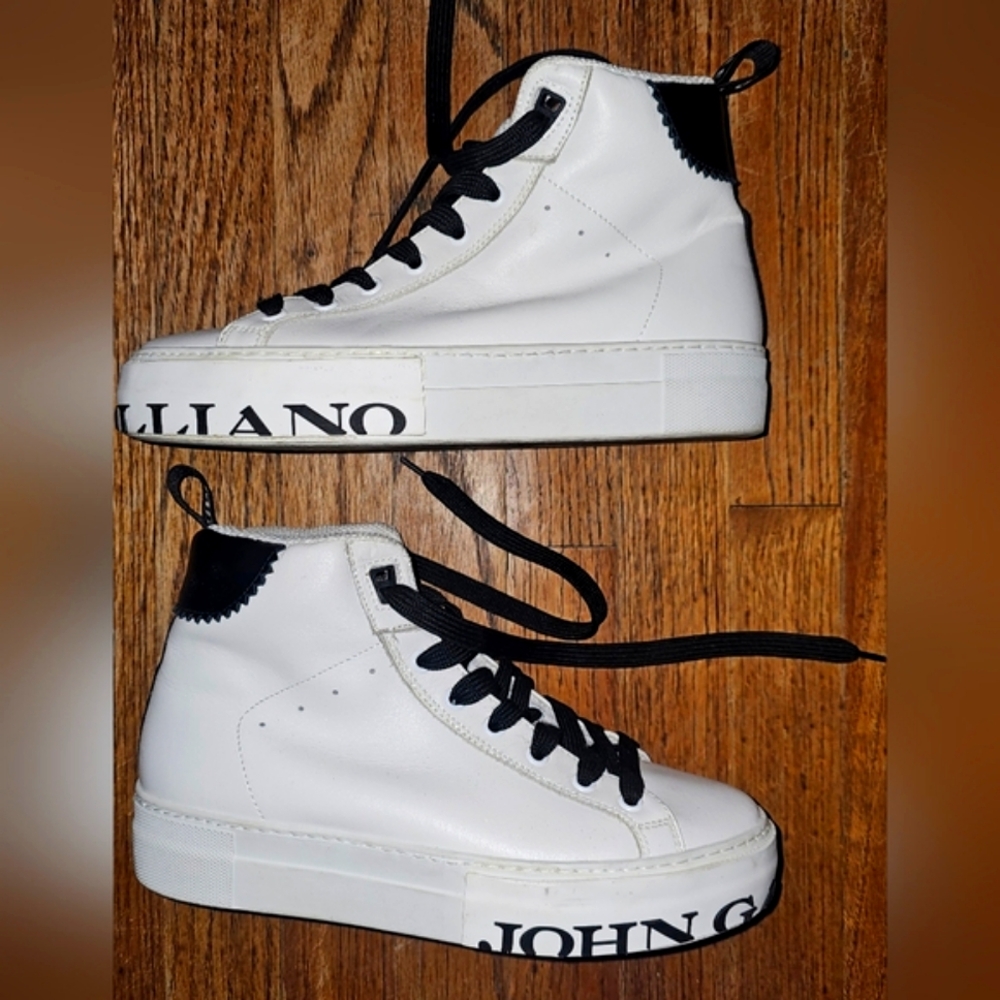JOHN GALLIANO Logo High Top Sneakers womens size 7